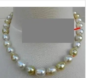 

13-mm huge south sea baroque multicolor pearl necklace18inch k