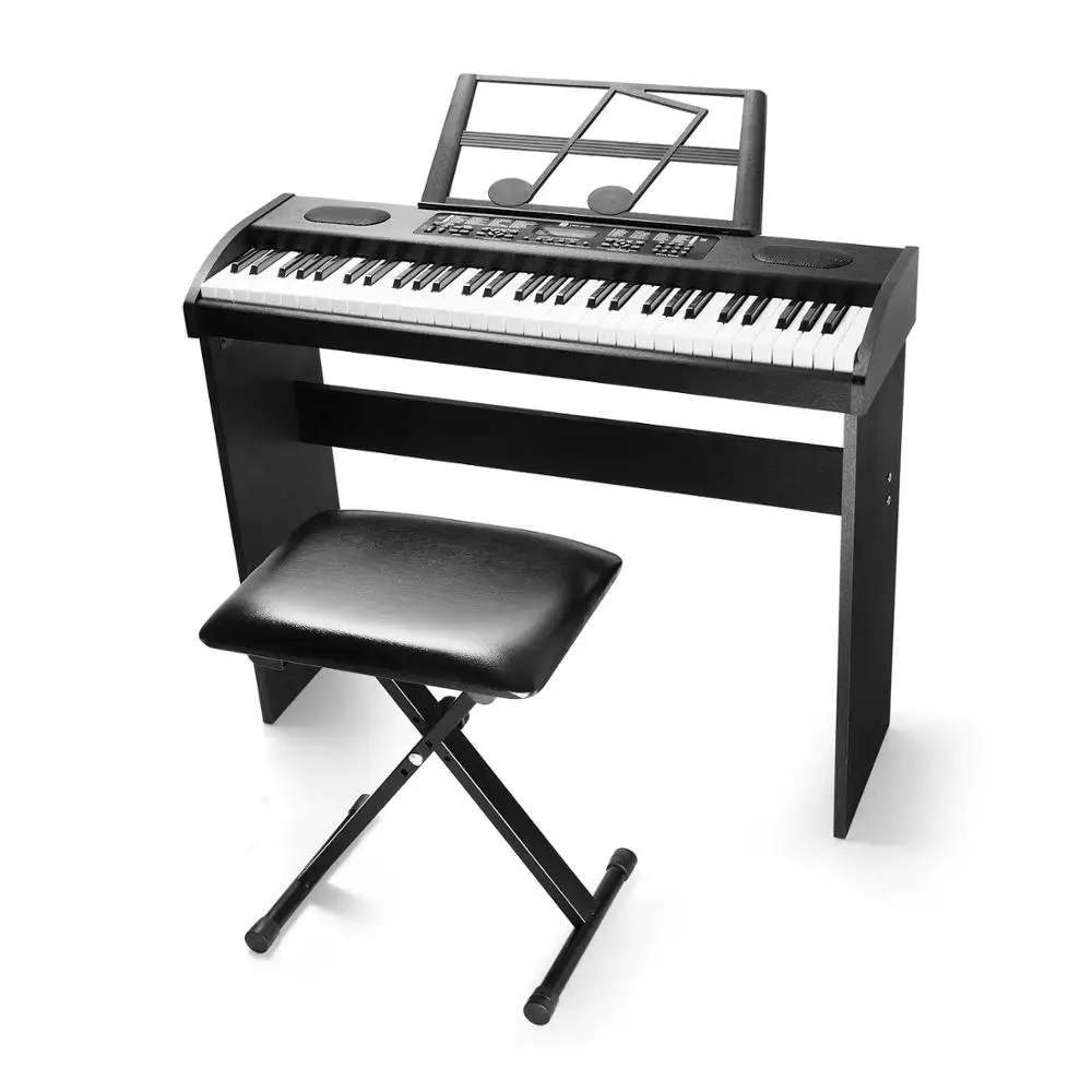 

Electronic Piano Keyboard Digital Bundle, 61 Key LCD Display with X-Style Bench, FROM US CA
