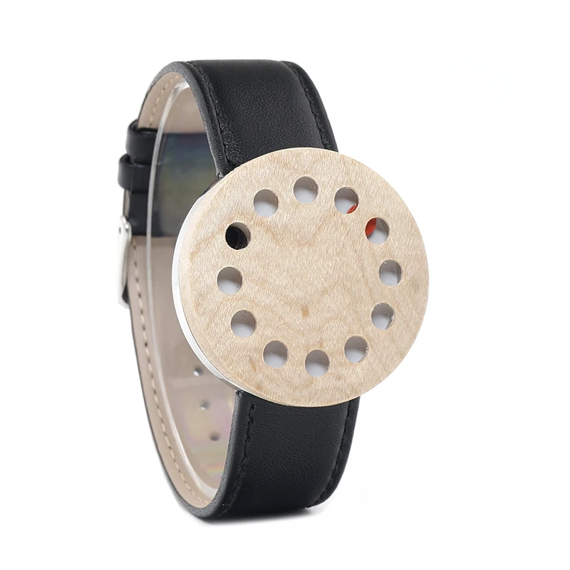 BOBO BIRD Women Handmade Wooden Watches Leather Band Fashion Casual Women Men Watches as Christmas Gifts