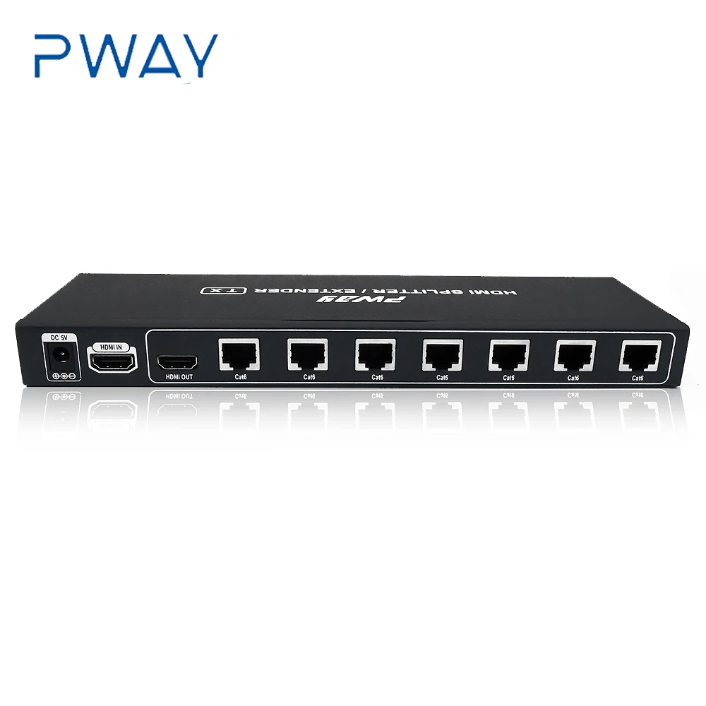 60 м HDMI удлинитель матрица 1 TX 7 RX передатчик приемник усилитель до 164Ft/50m RJ45 UTP POC & EDID