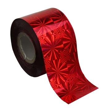

120m*4cm 1 Roll 3D Nail Stickers Red Laser Nail Transfer Foil Manicure Harajuku Style Nail Art Decoration Tools WY230