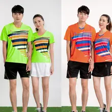 Новые теннисные майки+ шорты для мужчин/женщин, рубашка для бадминтона, футболки для настольного тенниса, настольные теннисные майки, спортивные футболки для бега
