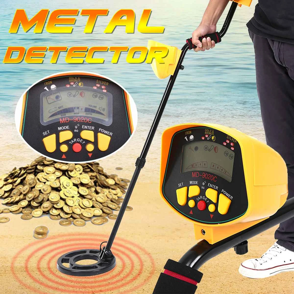 

Professional Underground Metal Detector MD9020C metal-detector High Sensitivity LCD Display Treasure Gold Hunter Finder Scanner