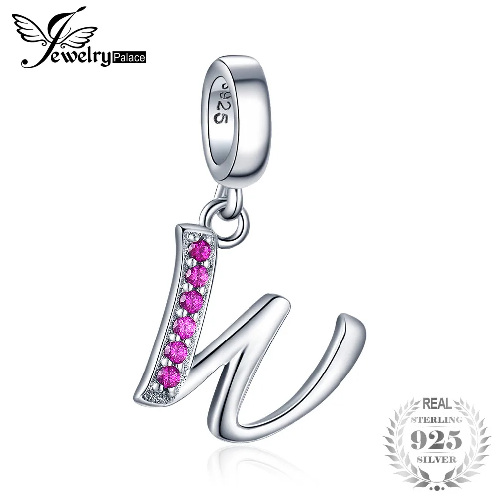 JewelryPalace золотисто-желтый кубический цирконий Буква W подвеска круглая Fit Браслеты