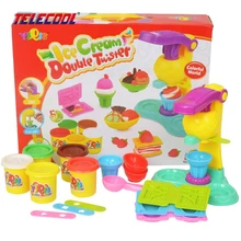 TELECOOL Play Dough Playdough Fimo Polymer Clay Plasticine Tool Molds Clay Polymer Double Color Ice Cream