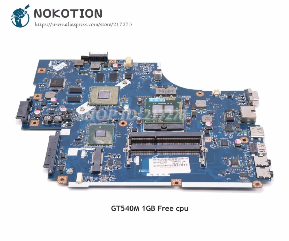 NOKOTION для acer aspire 5742 5742G материнская плата для ноутбука MBRB902001 PEW71 LA-5894P основная плата HM55 DDR3 GT540M 1 Гб