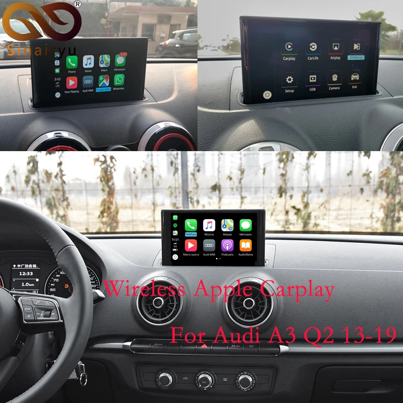 Cheap Sinairyu Wireless Apple Carplay Solution for Audi A3 3G/3G MMI with Reverse Camera for Audi 0