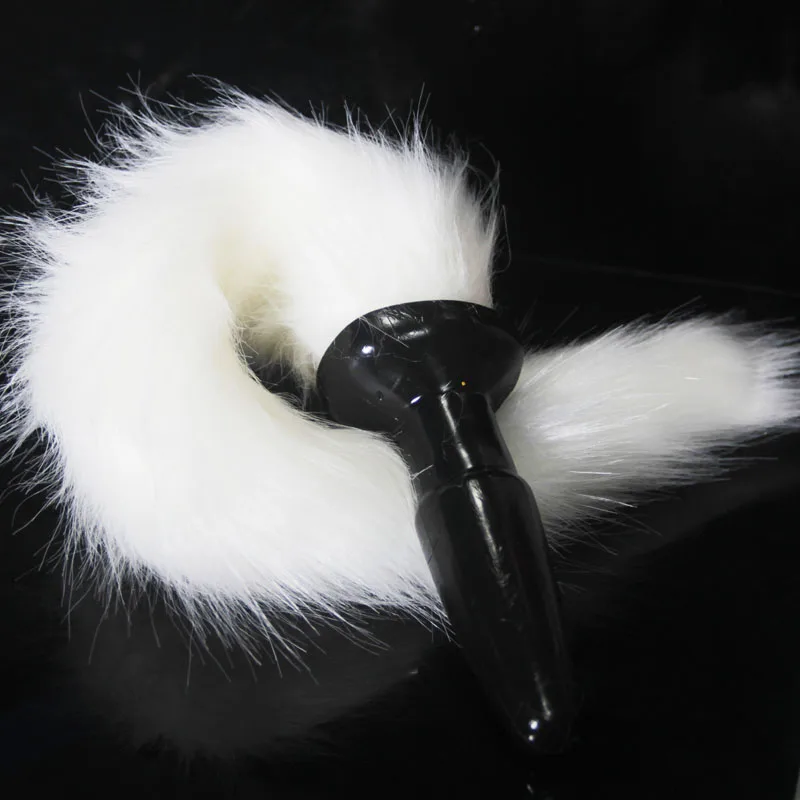 hh057Frisky Faux Fur fox Tail Silicone Butt Plug  (13)