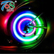 TOS 2PCS Bike Light Bike Lamp LED Tyre Tire Valve Caps Wheel spokes Cycling Lanterns For Bicycle Light 3 Color Red Blue Green
