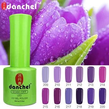 

Danchel Nails Art Gel Nail Polish 9ML Vernis Semi Permanent Primer Manicure Gel Varnish Soak Off UV Colors Green Bottle 209-220