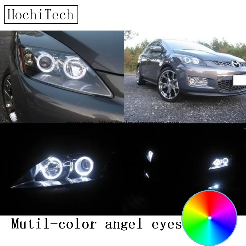 HochiTech for mazda CX-7 CX 7 2006 - 2012 car styling RGB LED Demon Angel Eyes Kit Halo Ring Day Light DRL with a remote control hochitech for mazda cx 7 cx 7 2006 2012 car styling rgb led demon angel eyes kit halo ring day light drl with a remote control