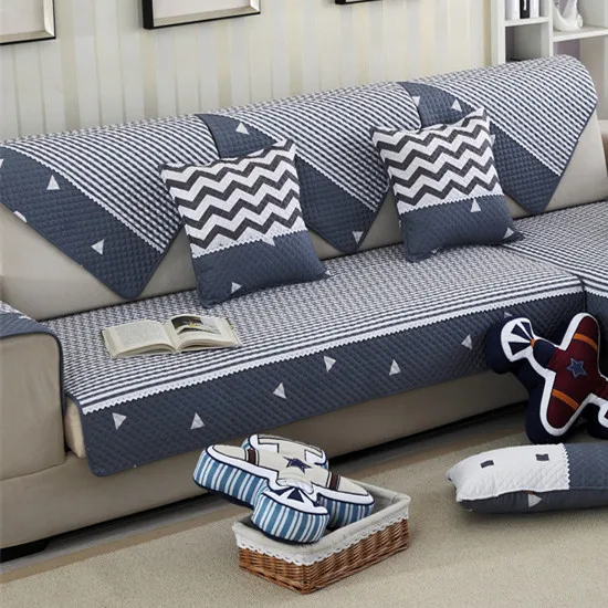 Простая полосатая подушка для дивана с гордой розой, Хлопковый чехол для дивана, противоскользящий уплотненный всесезонный диван, полотенце для отдыха на спине - Цвет: Style 1