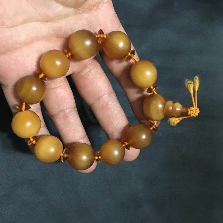 Natural Tibet yak horn bracelets inlaid horn Rosary Bracelet in