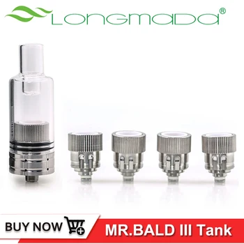 

Original Longmada Mr bald MR.BALD III Vaporizer Tank Ceramic Chamber Heating Coil For Wax Dry Herb Vape Pen E Cigarette Box Mod