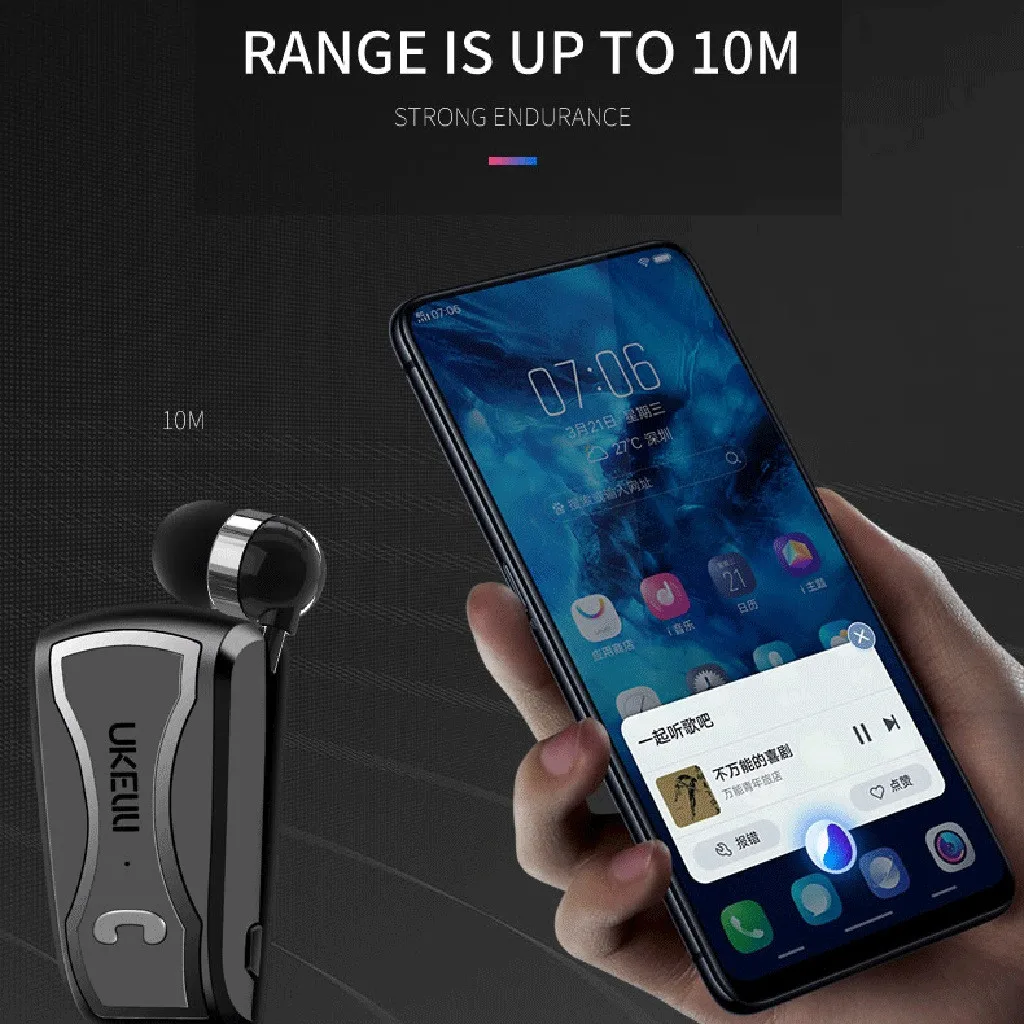 Беспроводная гарнитура Bluetooth телескопическая бизнес-гарнитура напоминание о звонках износ Вибрационный зажим движение для Huweo Sansung Iphone