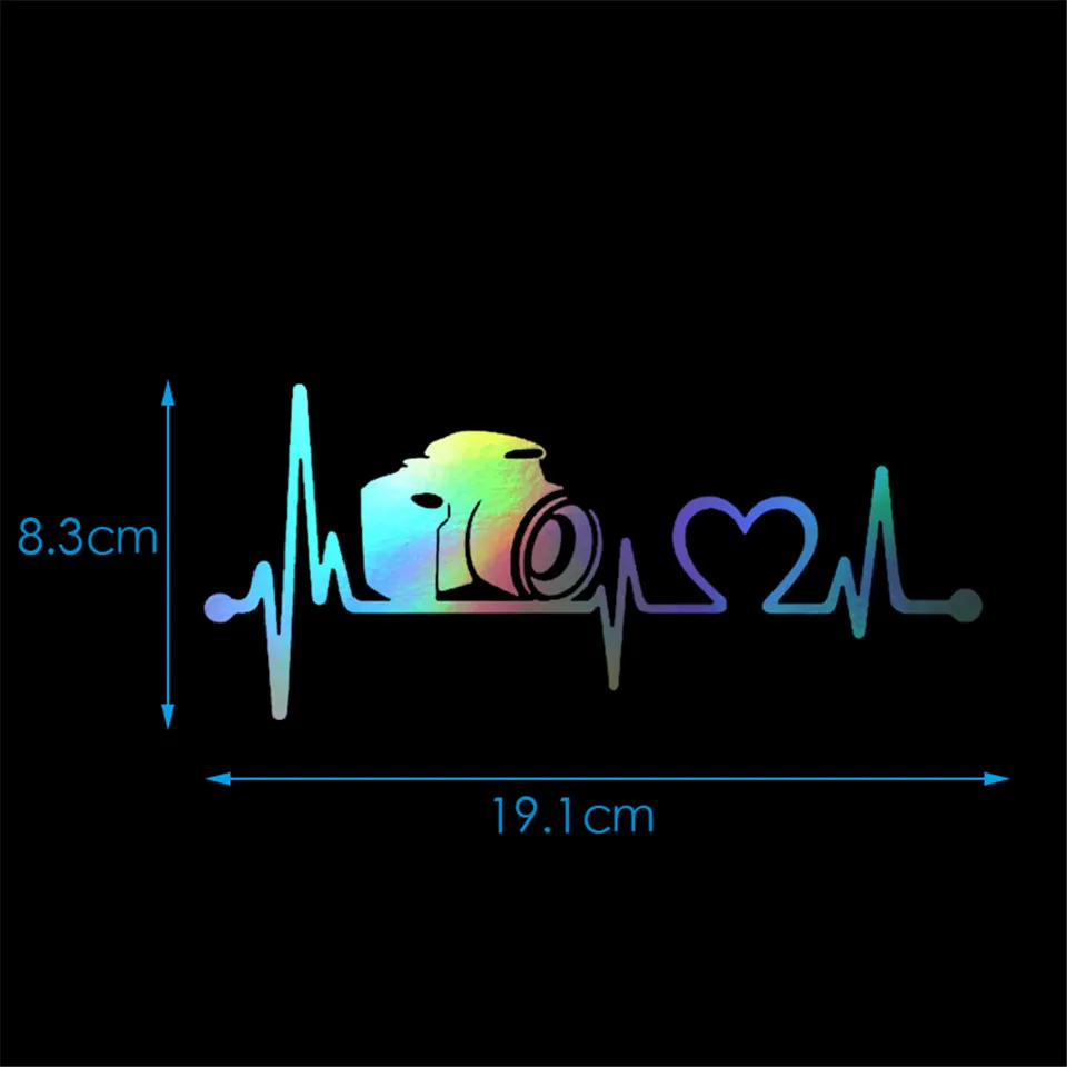 Anycuros Car Stickers Camera Heartbeat Lifeline Vinyl Stickers Car Accessories Car-Styling decals Motorcycle Auto 19.1cm8 (3)
