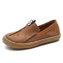 Г. Женская прогулочная обувь без шнуровки винтажные повседневные женские мокасины с круглым носком дешевые женские лоферы на плоской подошве, большие размеры 42