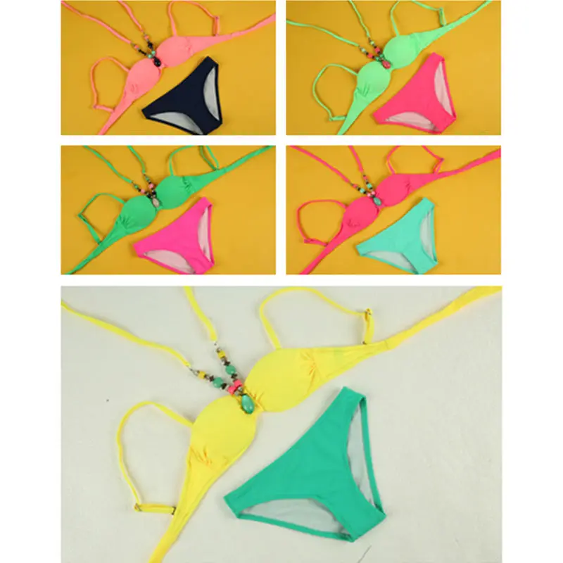 Andzhelika Summer Girls Bikinis Set with Neck Decoration - Stylish Swimwear for Children, including Push Up Swimming Suit and Kid Bathing Suit image 5