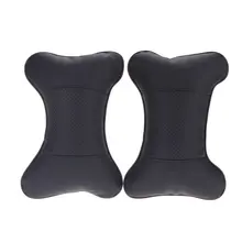 Чехол из искусственной кожи для автомобильного сиденья, подголовник для головы и шеи, черный, 2 шт