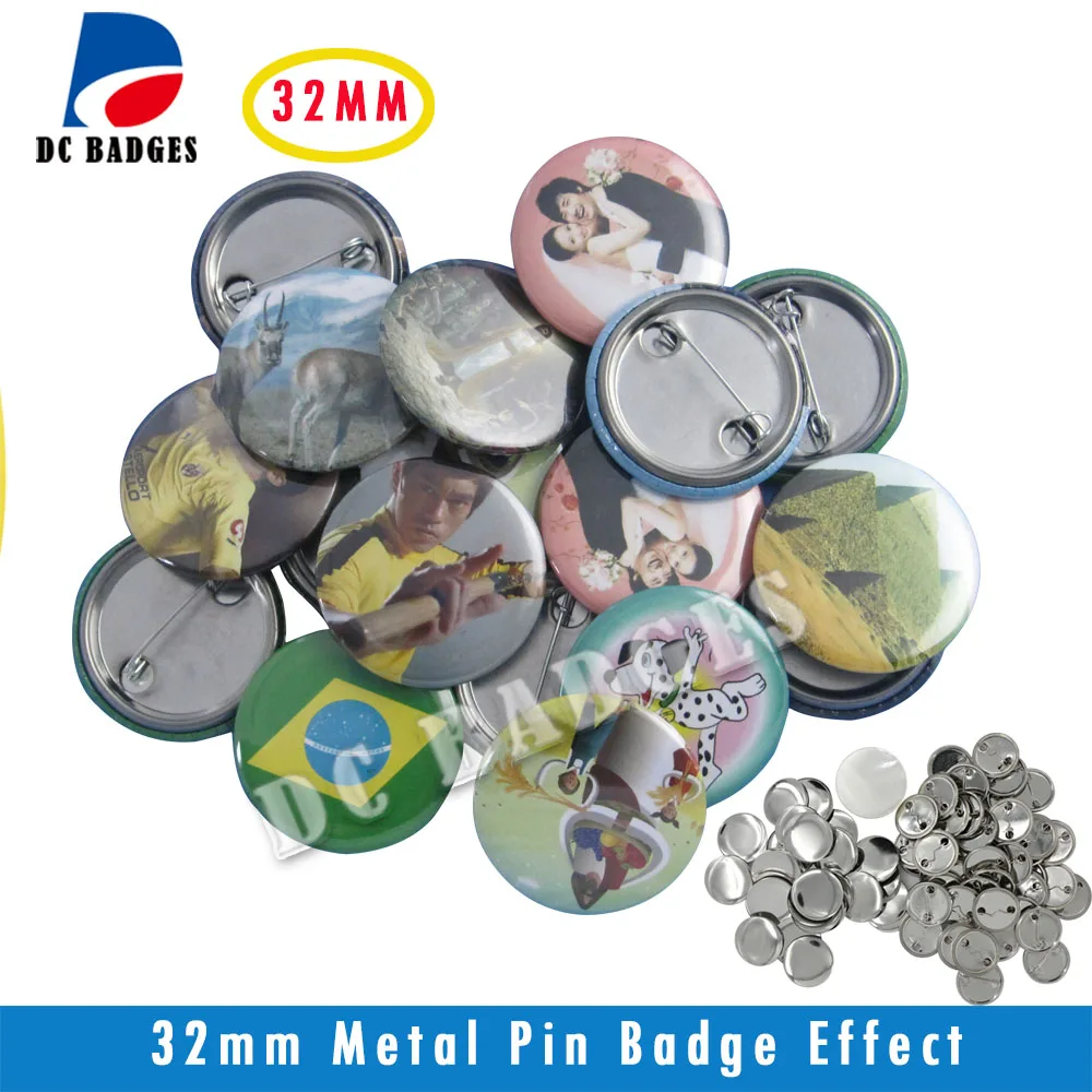 5000 комплекты 1 1/"(32 мм) Бланк металла pinback значок кнопки значок материала Компоненты поставки