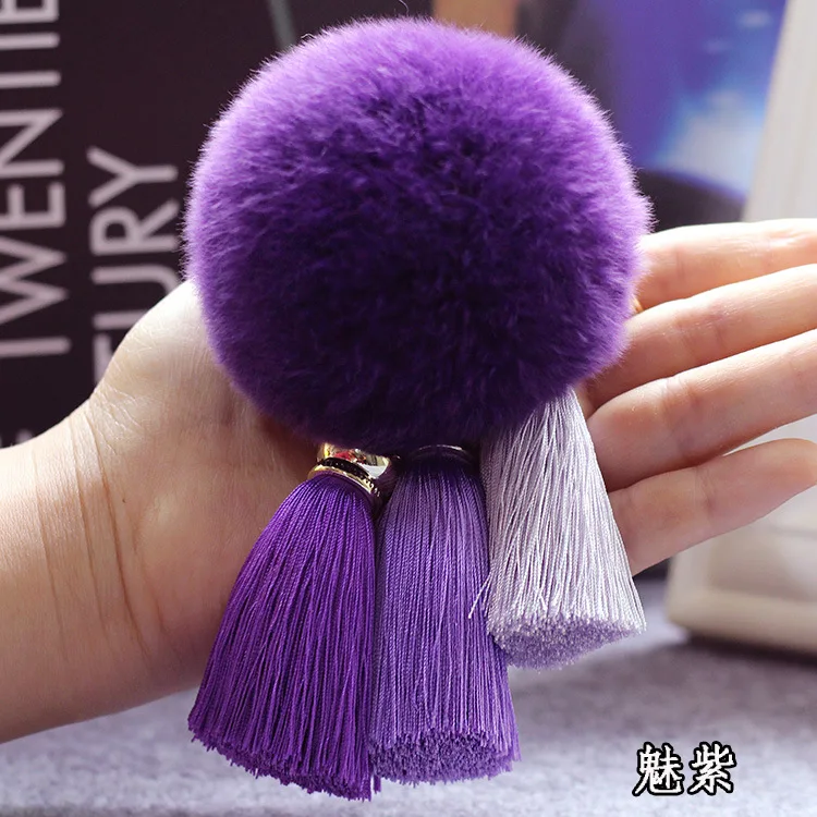 Модные брелки шарик из искусственного кроличьего меха брелок Porte Clef Pompom De Fourrure пушистый брелок для ключей