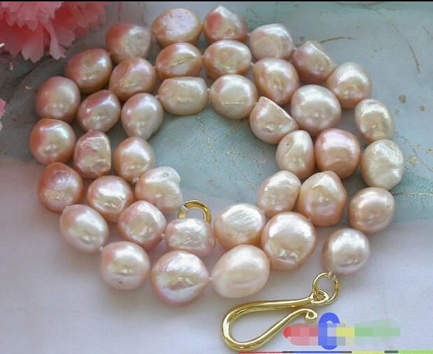 

HOT## Wholesale FREE SHIPPING >>> 24" 15mm pink baroque freshwater cultured pearl necklace p2934