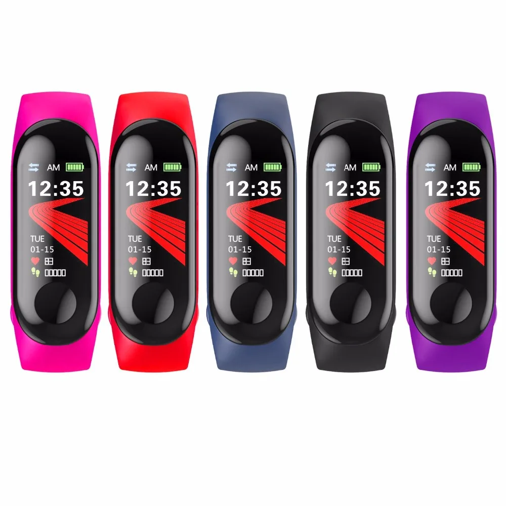 

M3 SmartBand Bracelet Sports Wristband Screen Heart Rate Monitor Waterproof Fitness Tracker