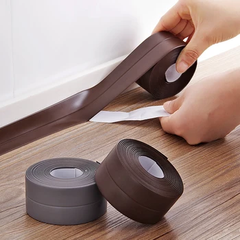 

ALLSOME 3.2m x 38mm Kitchen Bathroom Self Adhesive Wall Seal Ring Tape Waterproof Tape Mold Proof Edge Trim Tape Accessory