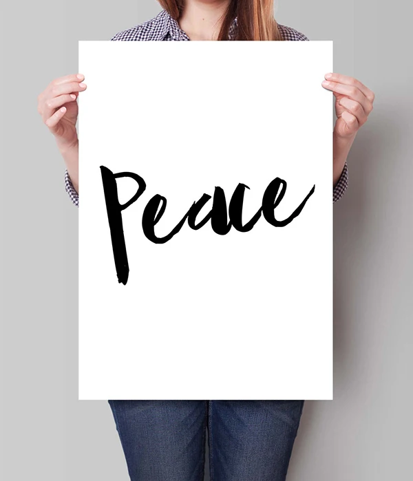Peace-Minimalist-Black-and-White-Art-Scandinavian-Poster-Typographic-Art-Gift-Idea-Bedroom-Art-Home-Decor