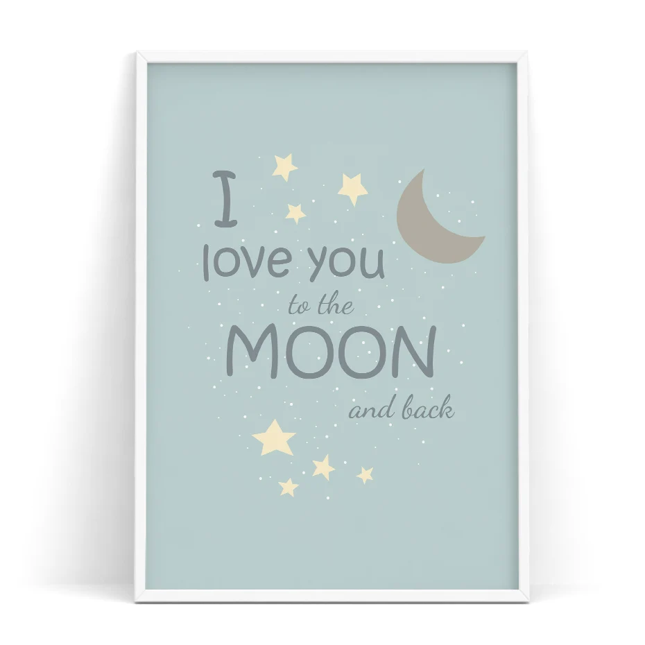 Полярный медведь птица слон I Love You to the Moon and Back Детский Настенный художественный