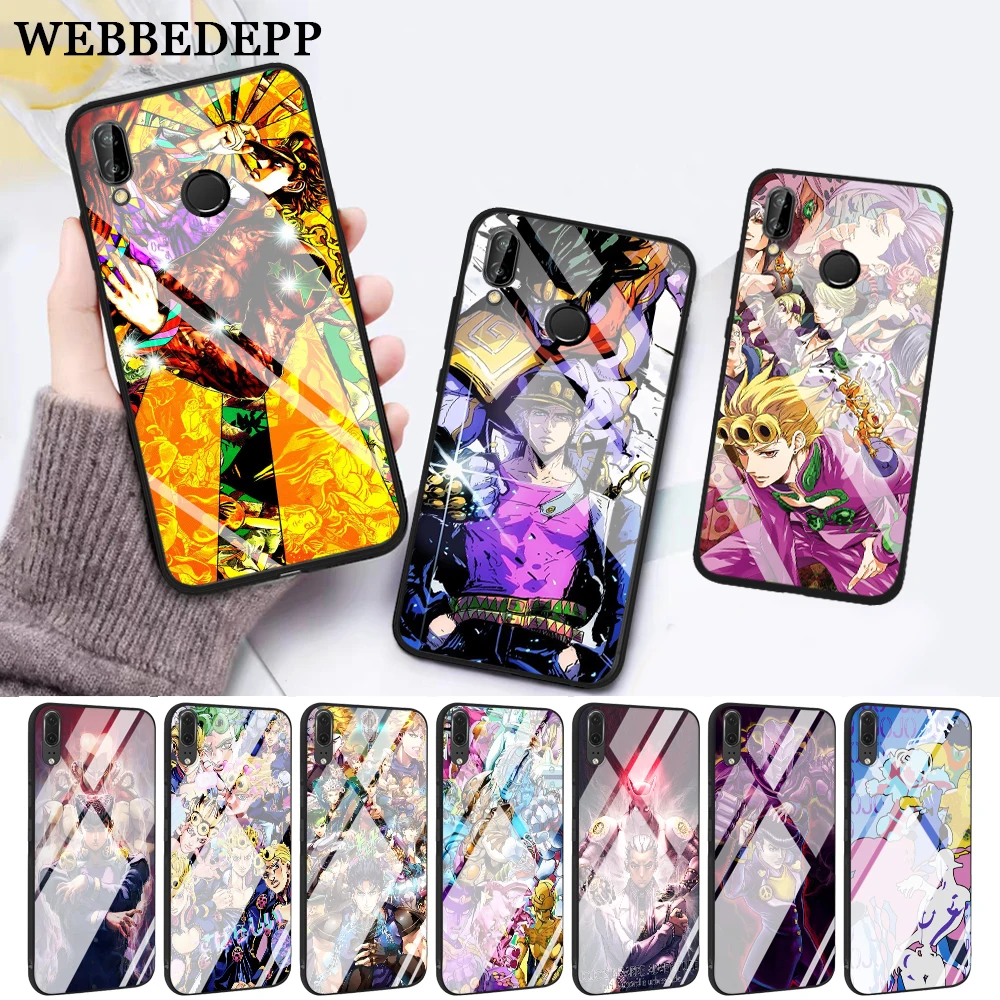 

WEBBEDEPP JoJo's Bizarre Adventure JoJo Glass Case for Huawei P10 lite P20 Pro P30 P Smart honor 7A 8X 9 10 Y6 Mate 20