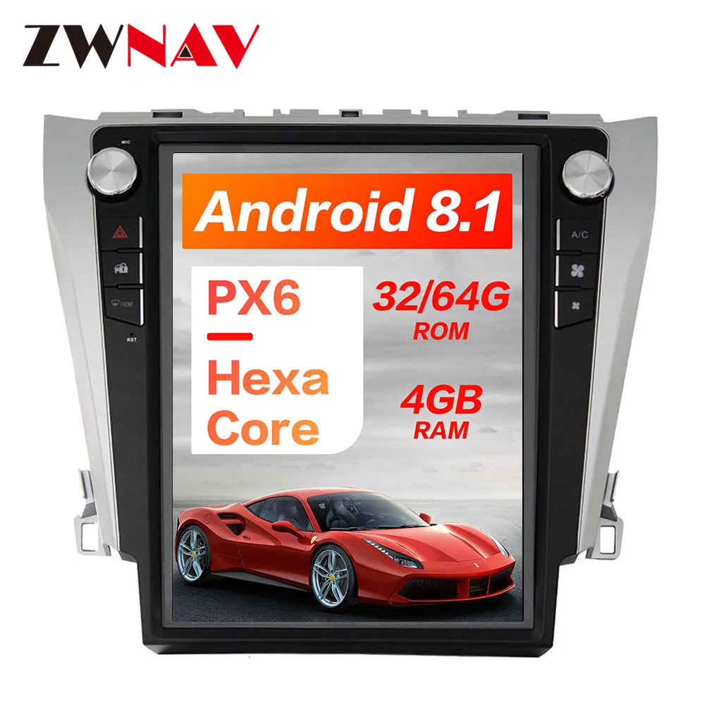 

PX6 4GB RAM Tesla style Android 8.1 Car GPS Navigation For TOYOTA Camry 2012-2016 head unit multimedia Auto radio tape recorder