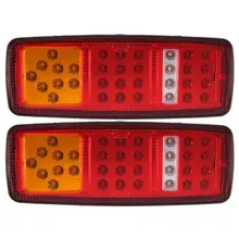 1 Pair 33 LED Car Tail Light Stop Rear Tail Indicator Lights Reverse Lamp for Truck Bus Van 12V 24V Waterproof 1 pair 21w halogen lamp truck tail lights for 12v jeep compass suv car rear fog lamp