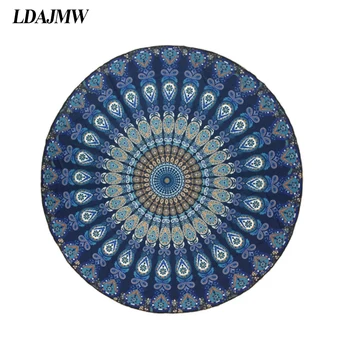 

LDAJMW Brand Beach towel, Beach Mat Scarf Shawl Round Polyester Sunscreen Shawl Printed Beach Towel Sunscreen Yoga cushion