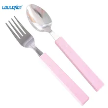 2 Pcs Portable Eco-Friendly Wheat Straw Fork Travel Set For Kids Dinnerware Teaspoon Salad Fork Kitchen Utensil TW014
