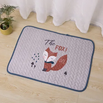 

40x60cm Cotton Bedroom Carpet Animal Fox Flamingo Mat Cartoon Carpet Kids Room Toy Storage Organizer Crawling Bedroom Rug