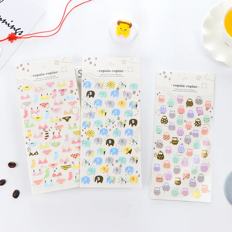 

Cartoon Bronzing Cute Pattern DIY Diary Album Decoration Stickers