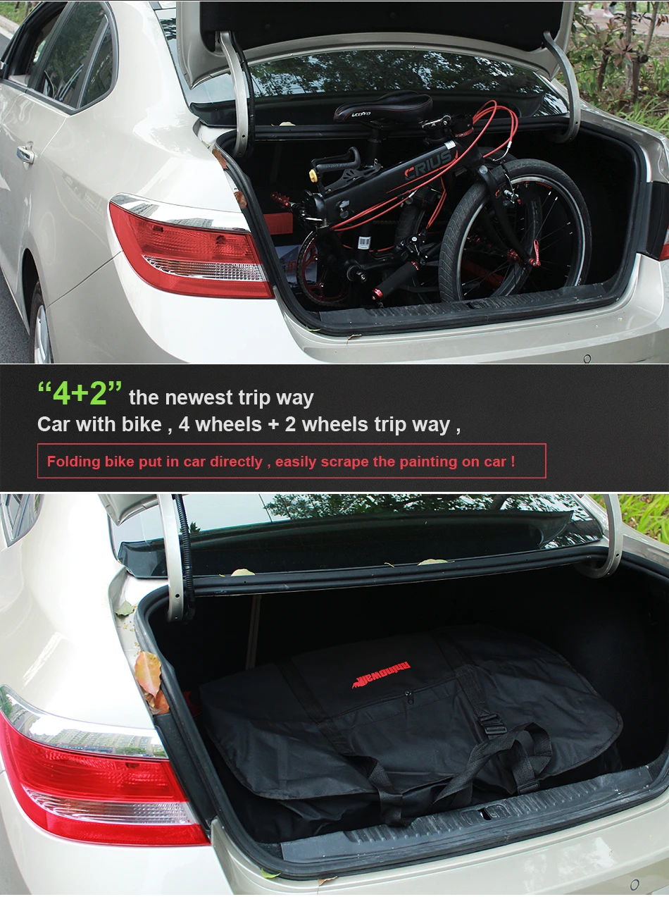 Excellent Rhinowalk MTB Bike Transport Storage Bag Cycling 20 inch Folding Bicycle Loading Vehicle Carry Bag Portable Thickened Travel Bag 14