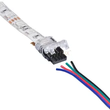RGB LED Connector 4 Pin for 10mm Waterproof LED Strip Light 5050 RGB Connector, Strip to Wire Connection