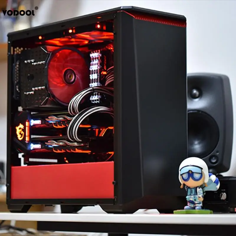 VODOOL DIY PC охлаждающий компьютер вентилятор рамка чехол 18LED 10 RGB LED цветное кольцо Halo