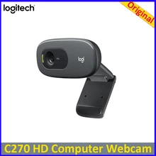 Оригинальная компьютерная веб-камера logitech C270 HD, встроенный микрофон USB2.0 720 P, мини-Компьютерная камера, Видеозвонок для ПК, ноутбука