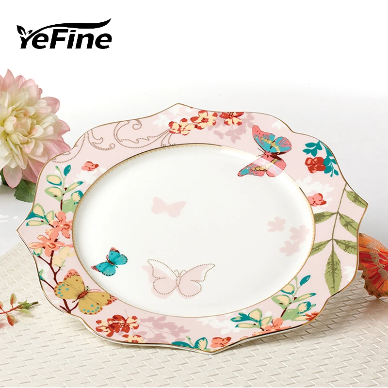 YeFine 8 Inch Cake Dishes And Plates High Quality Bone Porcelain Pastry Fruit Tray Ceramic Tableware Western Food Container | Дом и сад