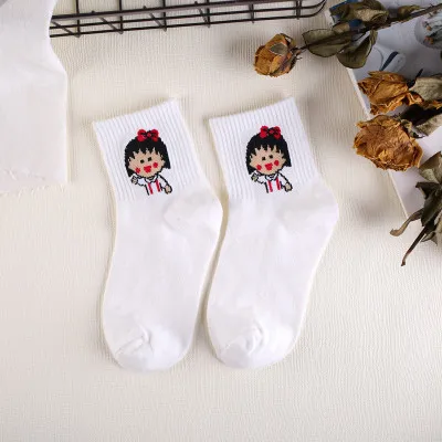 Модные носки для девочек; милые элегантные милые хлопковые женские носки с героями мультфильмов; повседневные короткие носки с изображением животных; забавные женские носки - Цвет: 139-6