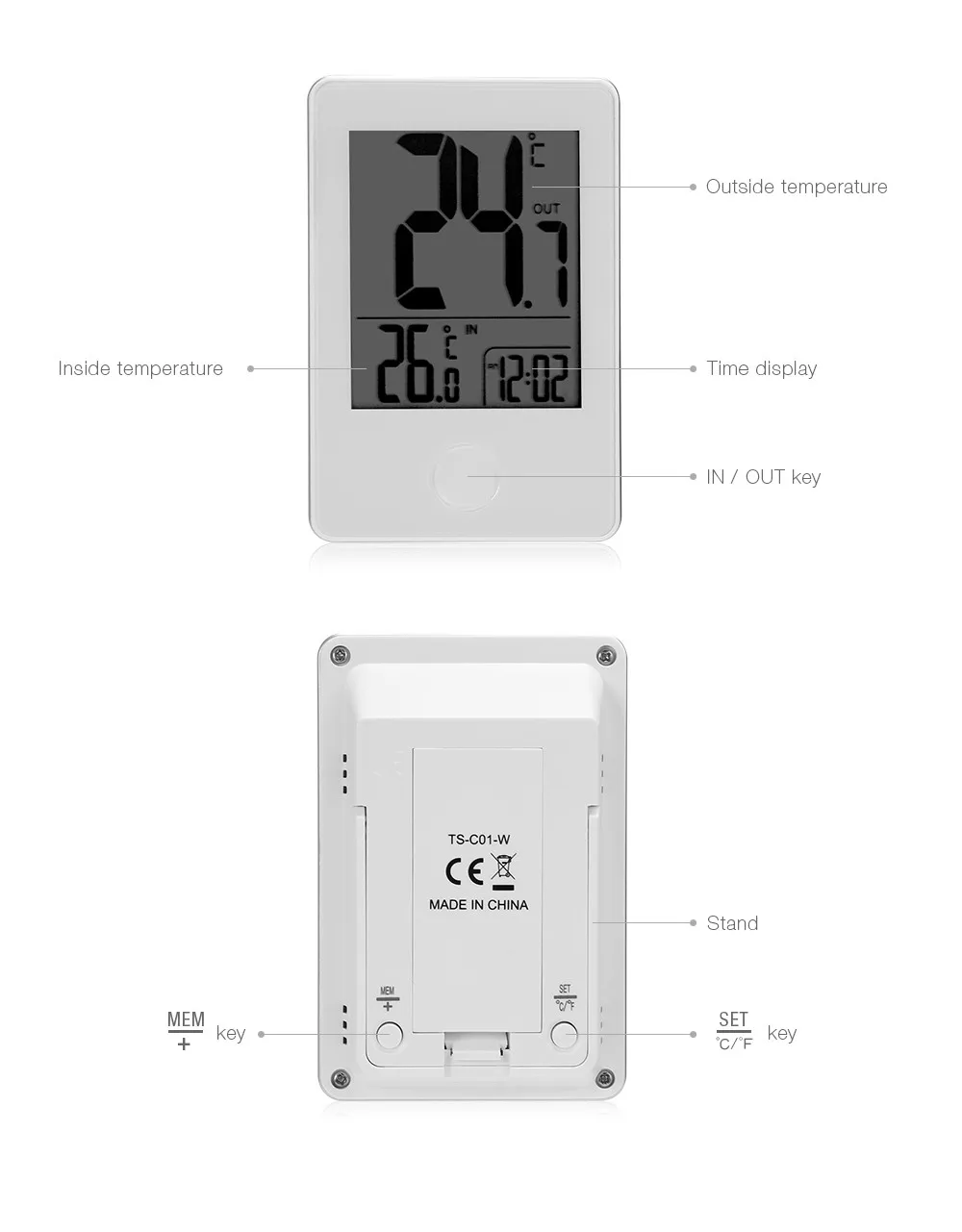 Remote Household Thermometer Precision Wireless LED Display Digital Thermometer Indoor Outdoor  Electronic Digital Table Clocks 19