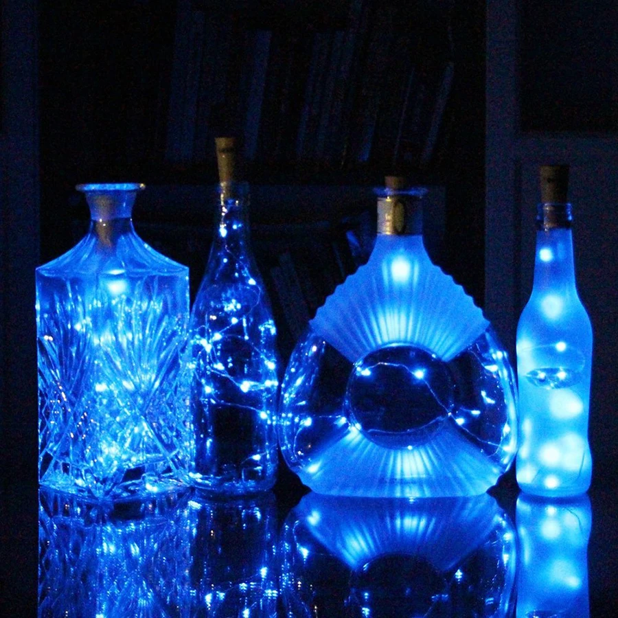 75 см, 1 м, 2 м, пробковая бутылка для вина, светодиодный, медный провод, Звездный светильник, на Хэллоуин, Рождество, праздник, вечеринка, внутренний декоративный светильник