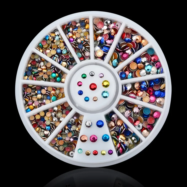 1 коробка любовь 12 цветов 3 мм стразы для дизайна ногтей колеса DIY Декоративные наклейки для ногтей 3D инструменты для маникюра - Цвет: 030