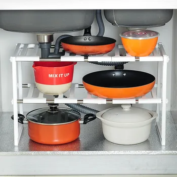 

Adjustable Sink Storage Rack Multifunction Shoe Rack Bathroom Kitchen Organizer