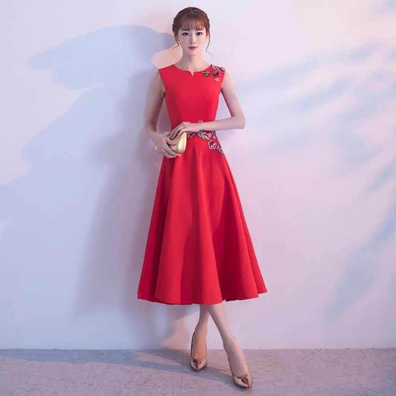 Это YiiYa цвет красного вина платье трапециевидной формы элегантные платья для выпускного вечера с вышивкой, половинный рукав, круглый вырез, короткий рукав, тонкий Вечерние платья H211 - Цвет: Серый