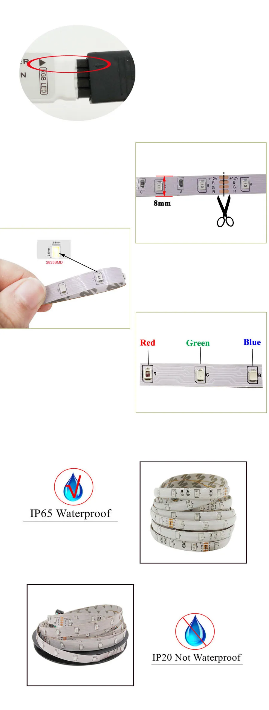 Водонепроницаемый RGB светодиодный полосы света 5 M 10 м 15 м светодиодный строка DC12V Fiexble свет лента-тесьма со светодиодами светодиодный строка