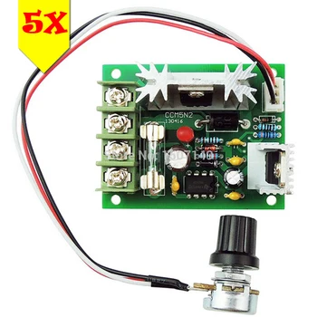 

5pcs/lot 12V 24V 30V 5A DC Motor Variable Speed Controller Adjustable Electronic Speed Governor PWM 120W Speed Driver Control